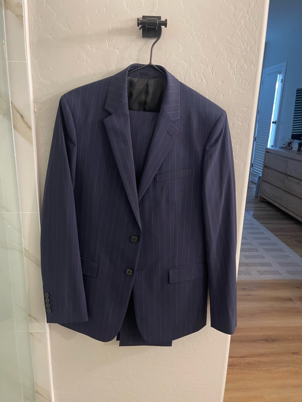 New Theory Chambers Pinstripe Wool Blend Blazer (Size: 38R)
